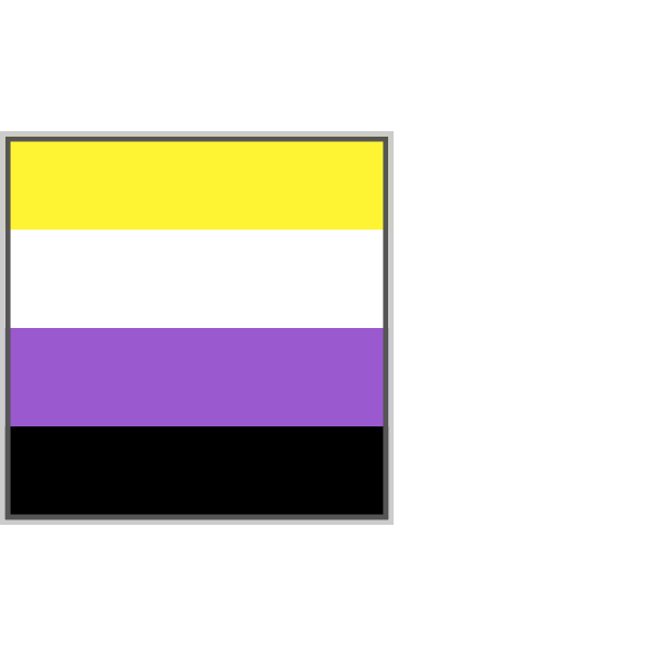 Non-binary pride flag icon with gray groove border